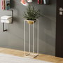 Aberto Design Maceta Decorativa GED-020-C Blanco y Dorado